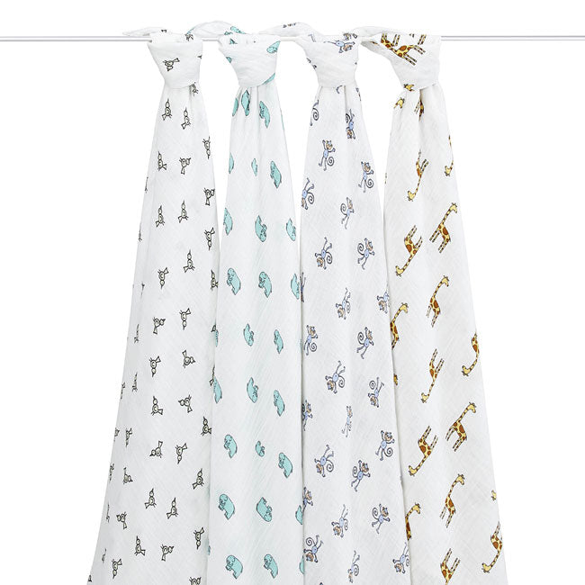 aden + anais jungle jam classic muslin 4-pack swaddles