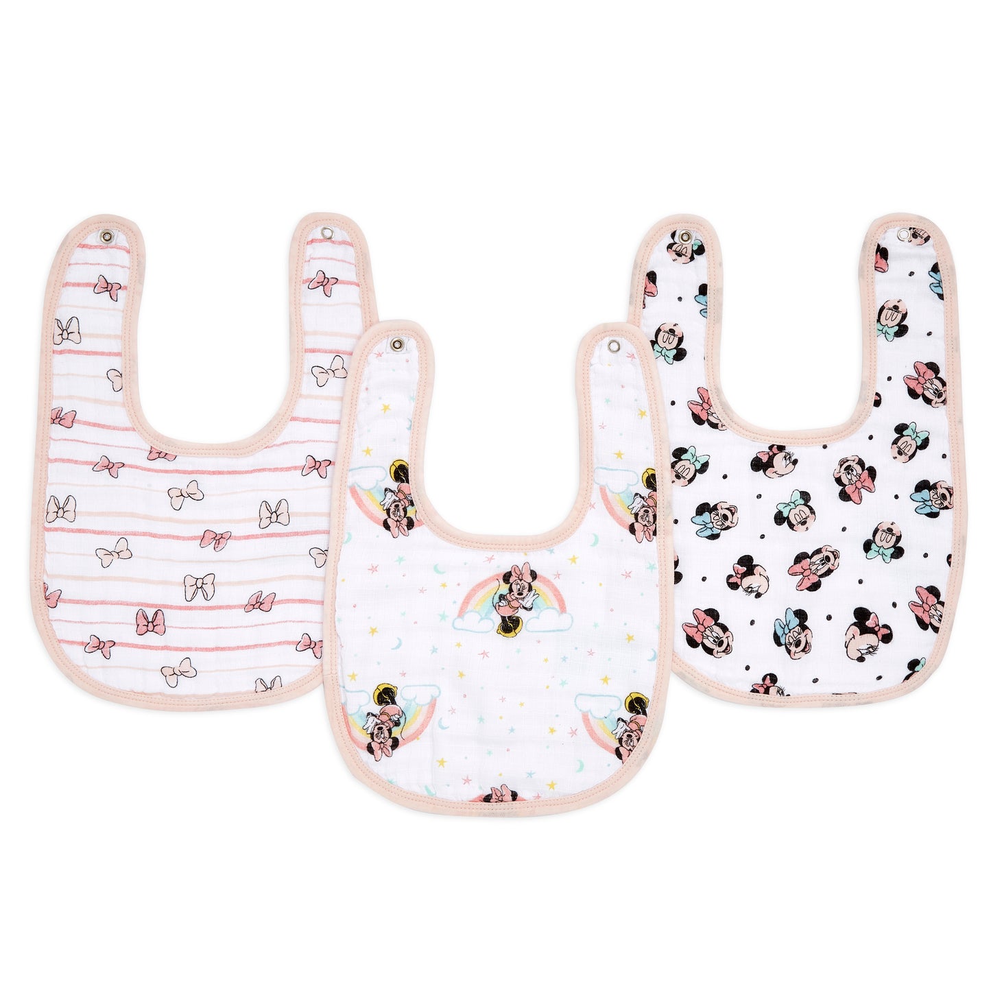 aden + anais Disney Minnie rainbows classic 3-pk snap bibs