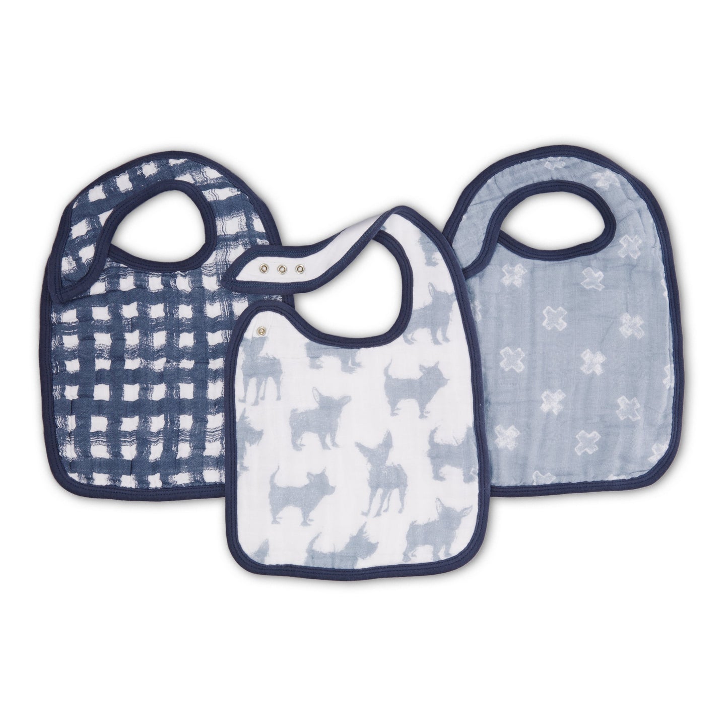 waverly classic muslin snap bibs 3-pack