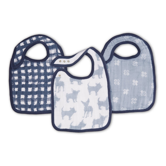 waverly classic muslin snap bibs 3-pack