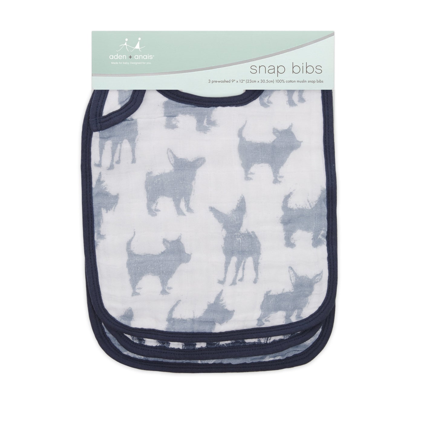 waverly classic muslin snap bibs 3-pack
