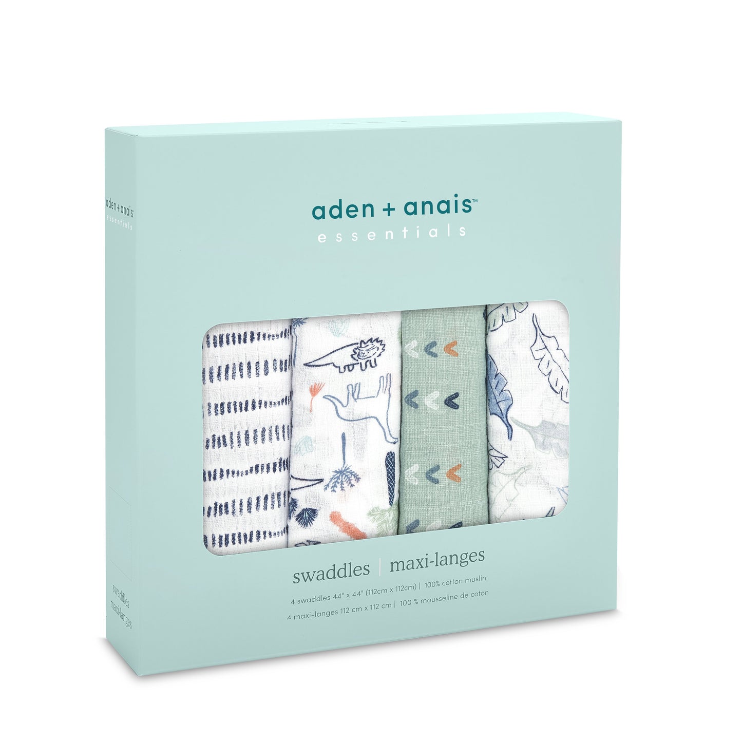 aden+anais essentials dinotime 4 pack muslin swaddles