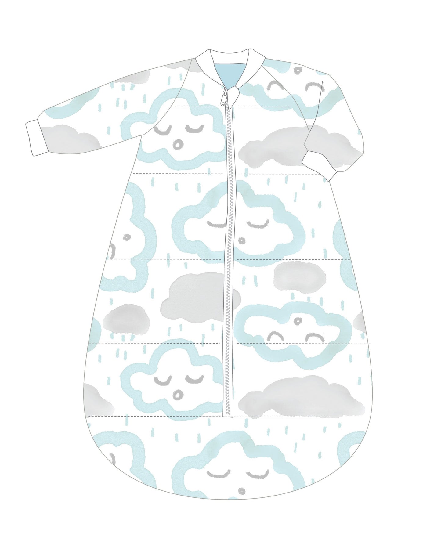 Studio Bag Arms Cotton 0-6m My First 3.0 TOG CLOUDS - PEPPERMINT