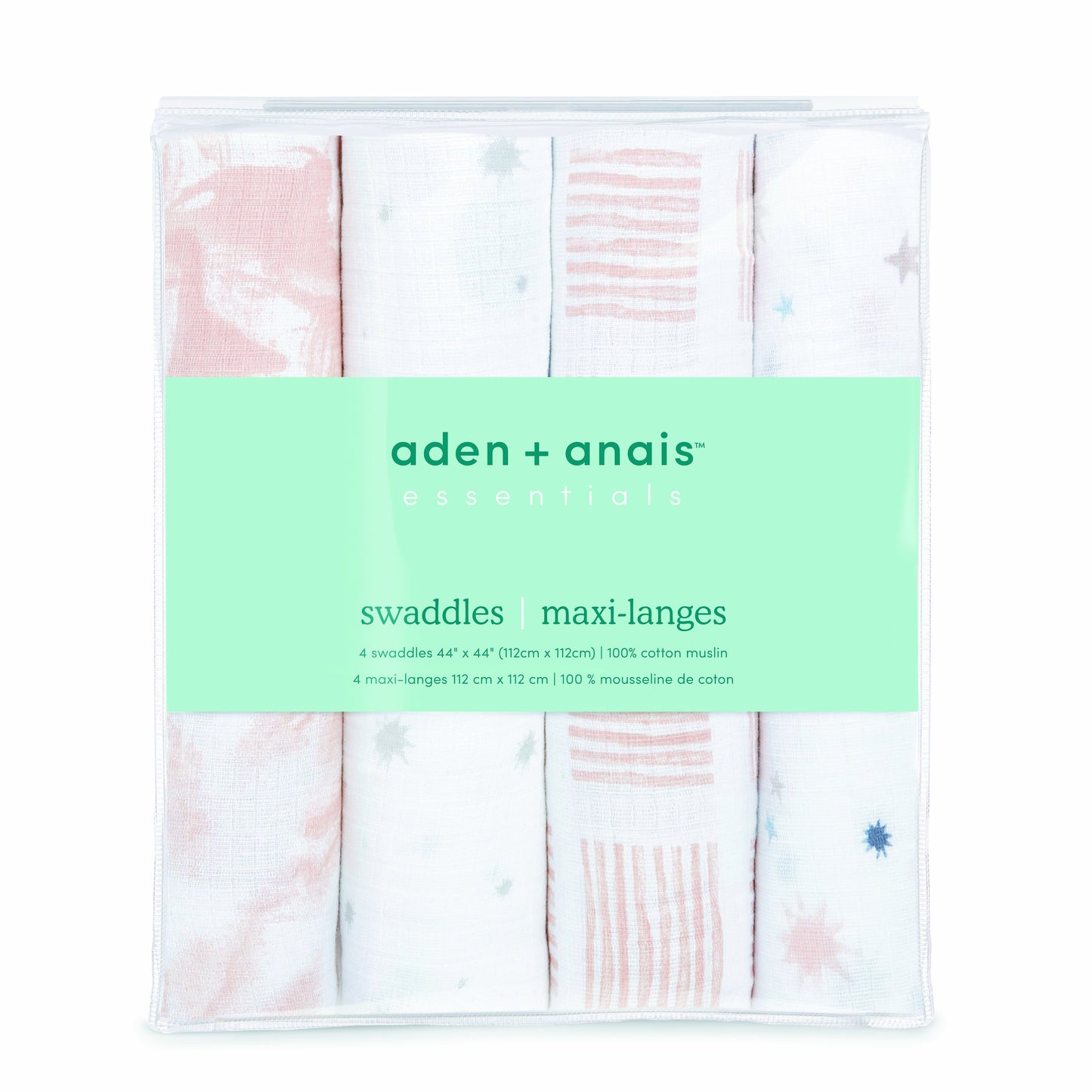 aden To The Moon 4 pack muslin swaddles