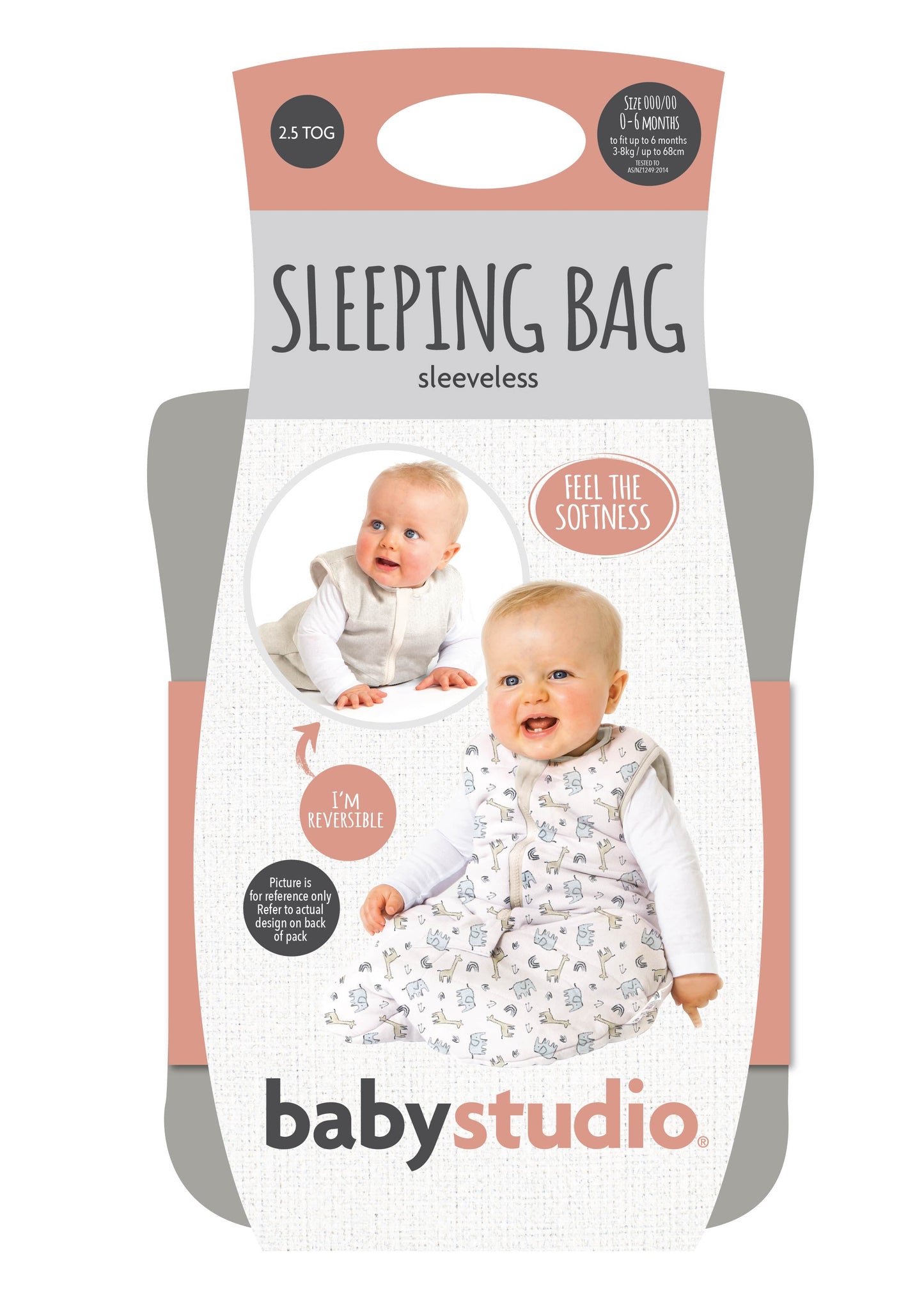 babystudio Sleeping Bag Cotton without arms 2.5TOG (0-6 Months) | babystudio