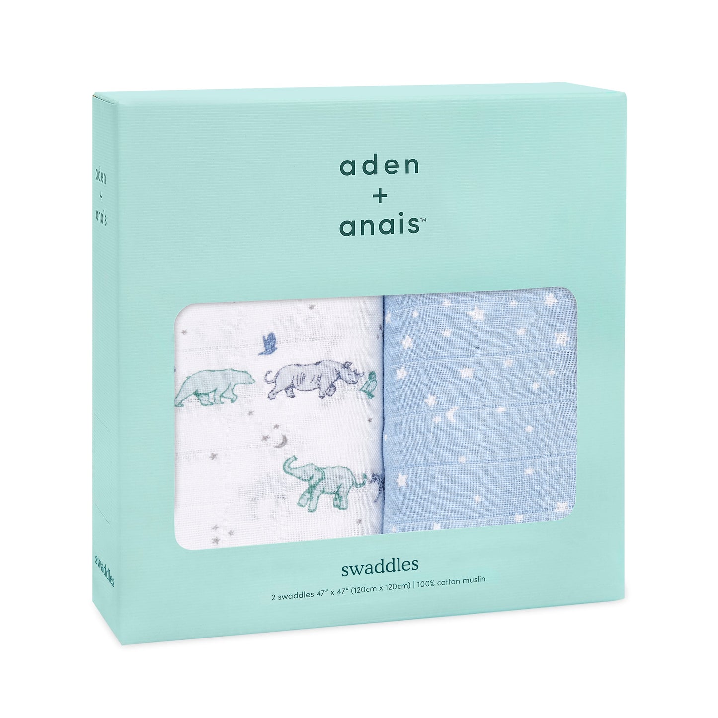 aden + anais rising star 2-pack muslin swaddles