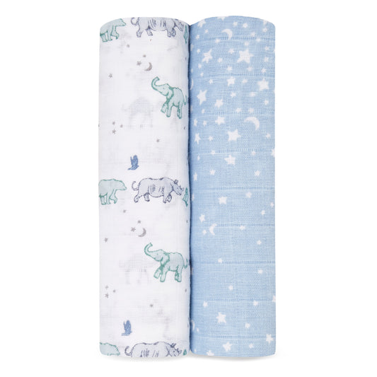 aden + anais rising star 2-pack muslin swaddles