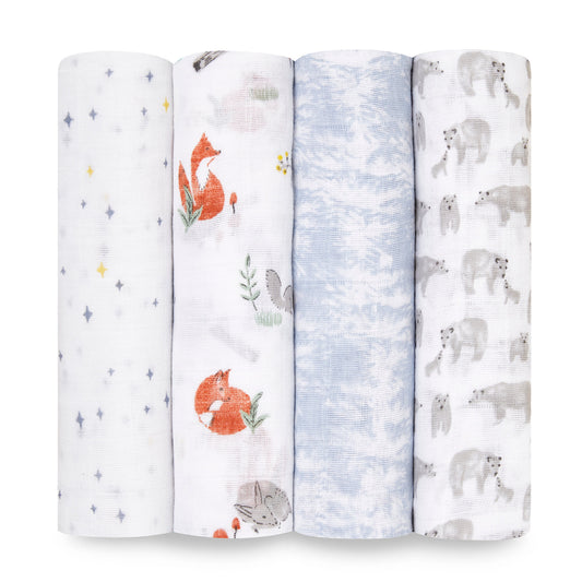 aden + anais naturally 4-pack muslin swaddles