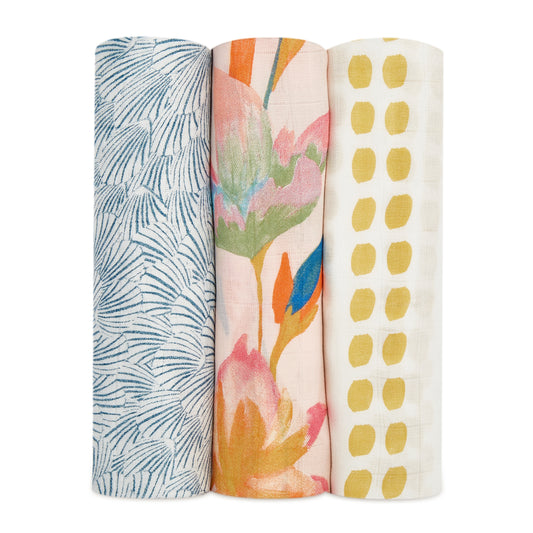 aden + anais marine gardens 3-pack swaddles