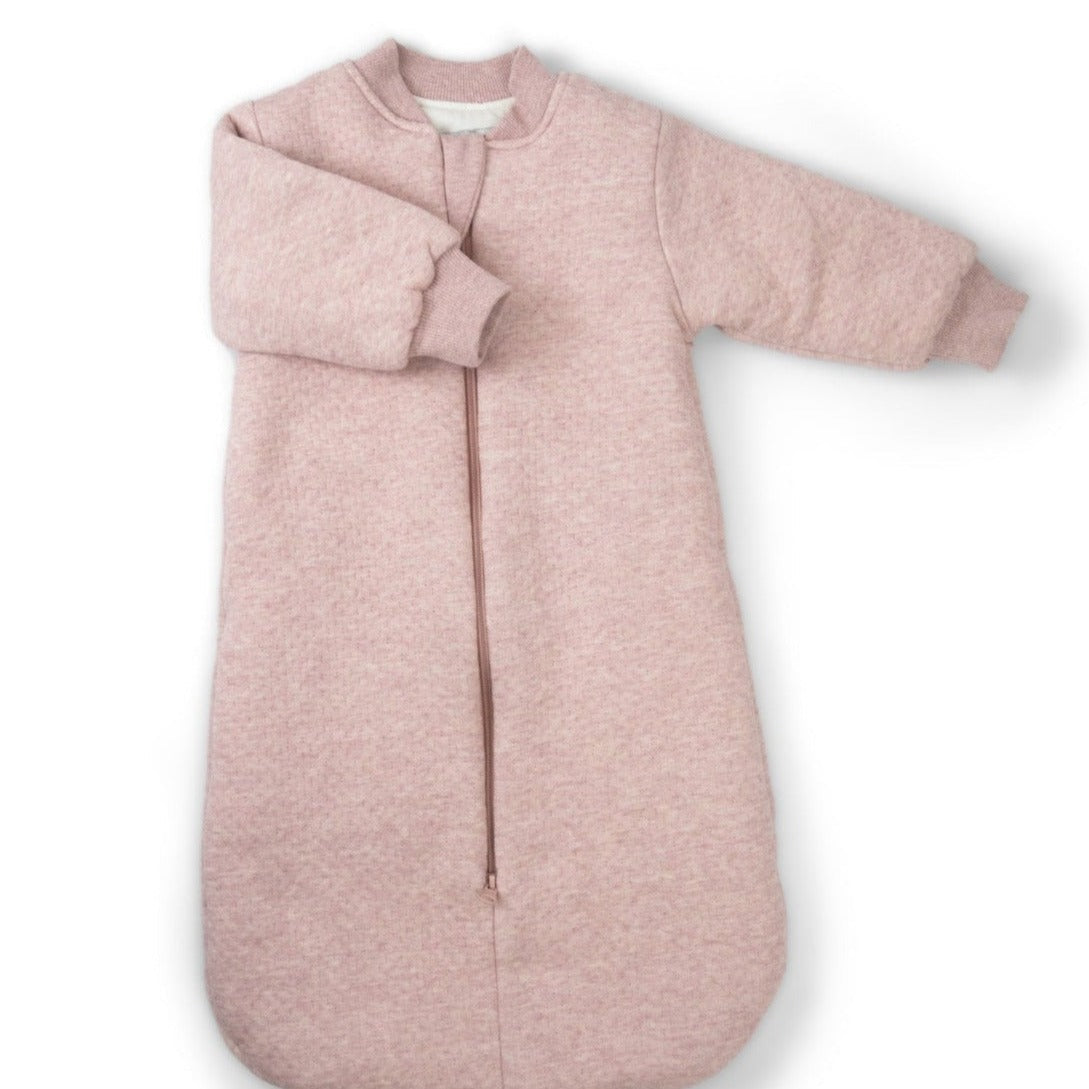 babystudio sleeping bag cotton with arms 3.0 TOG - dusty pink/pink stars