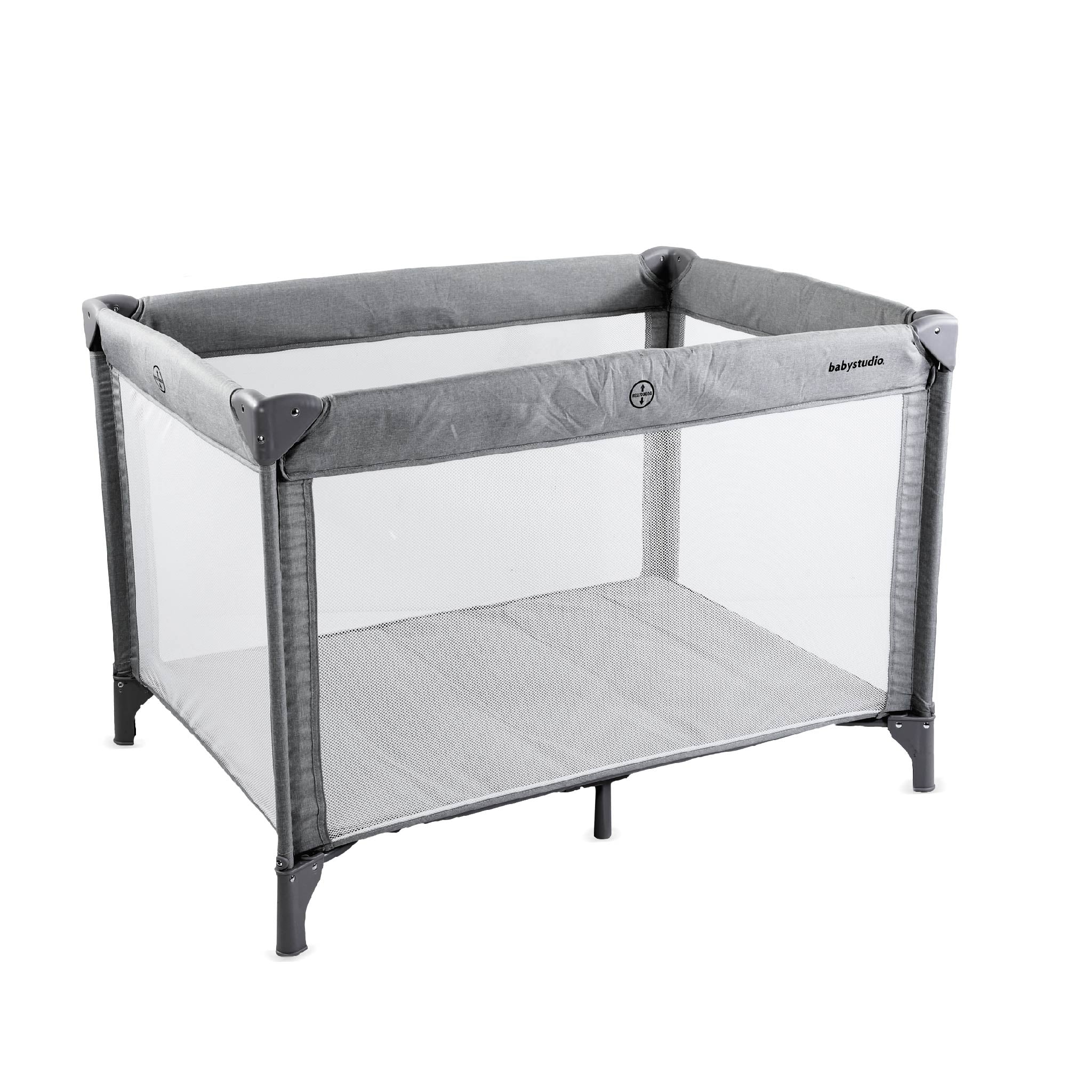 Standard Portacot in Melange Grey babystudio NZ
