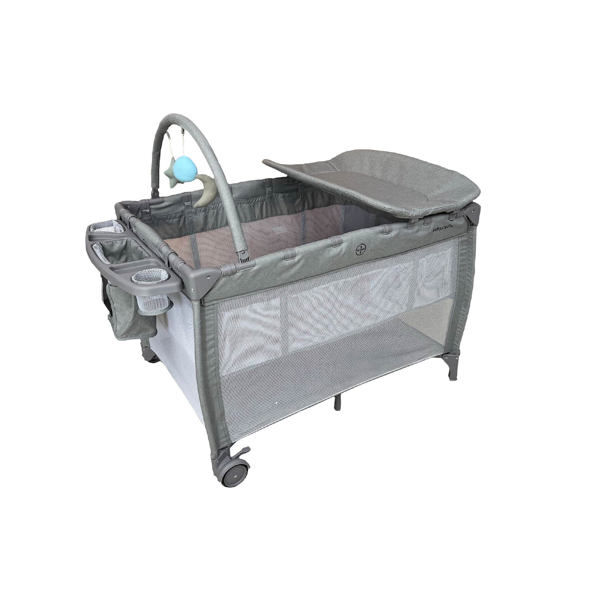 Ultimate 8-in-1 Portacot in Grey Melange – babystudio NZ