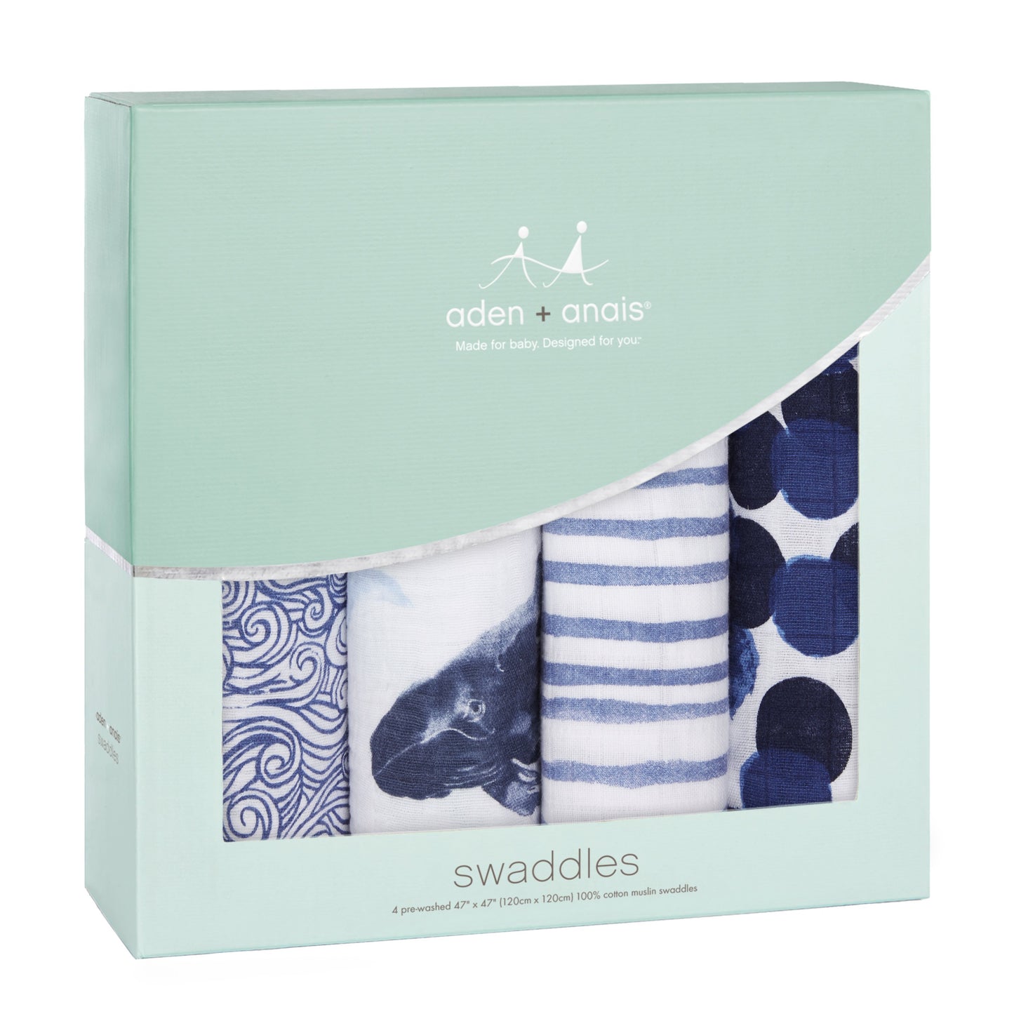 seafaring classic muslin  swaddles 4-pack