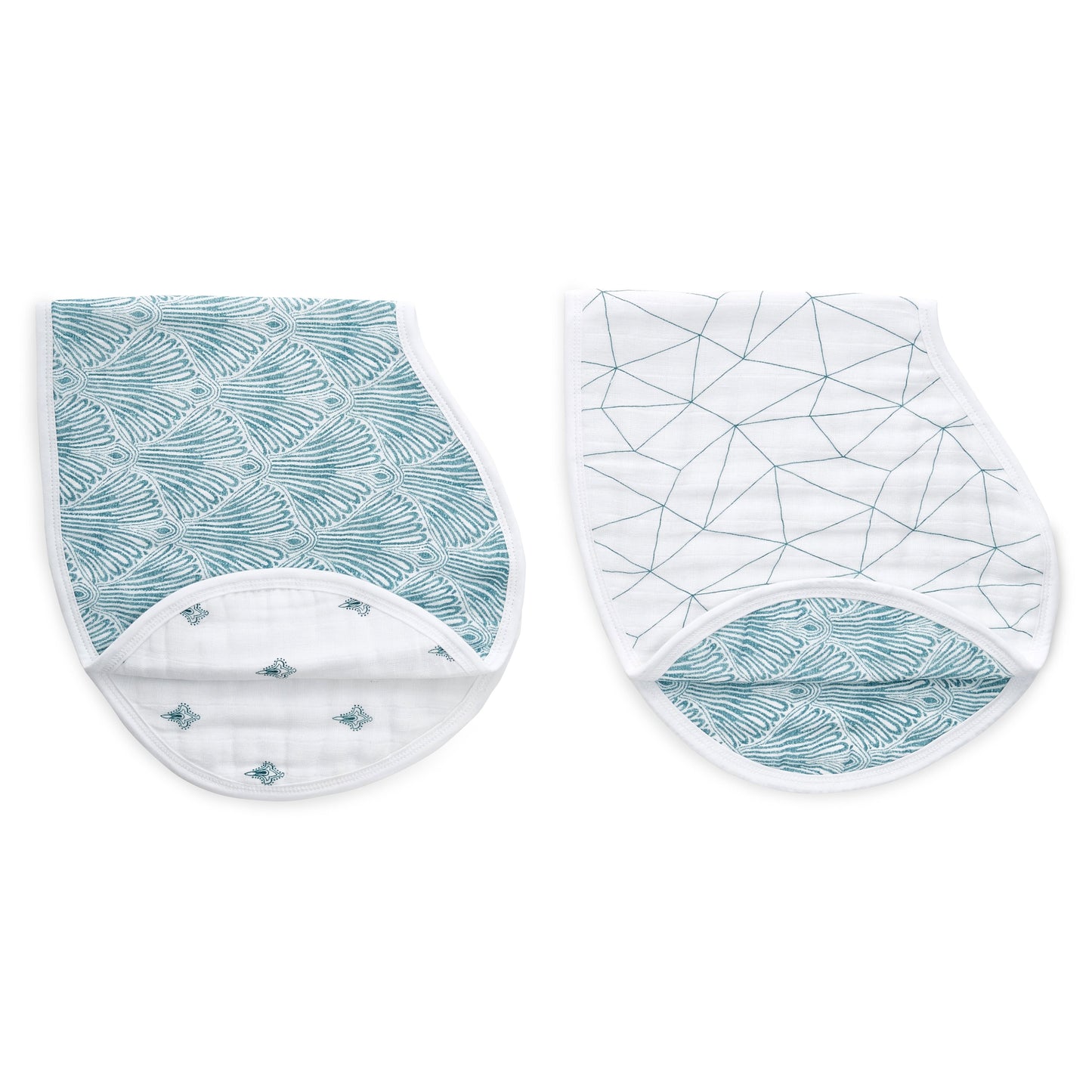 aden + anais paisley teal classic burpy bibs 2 pack