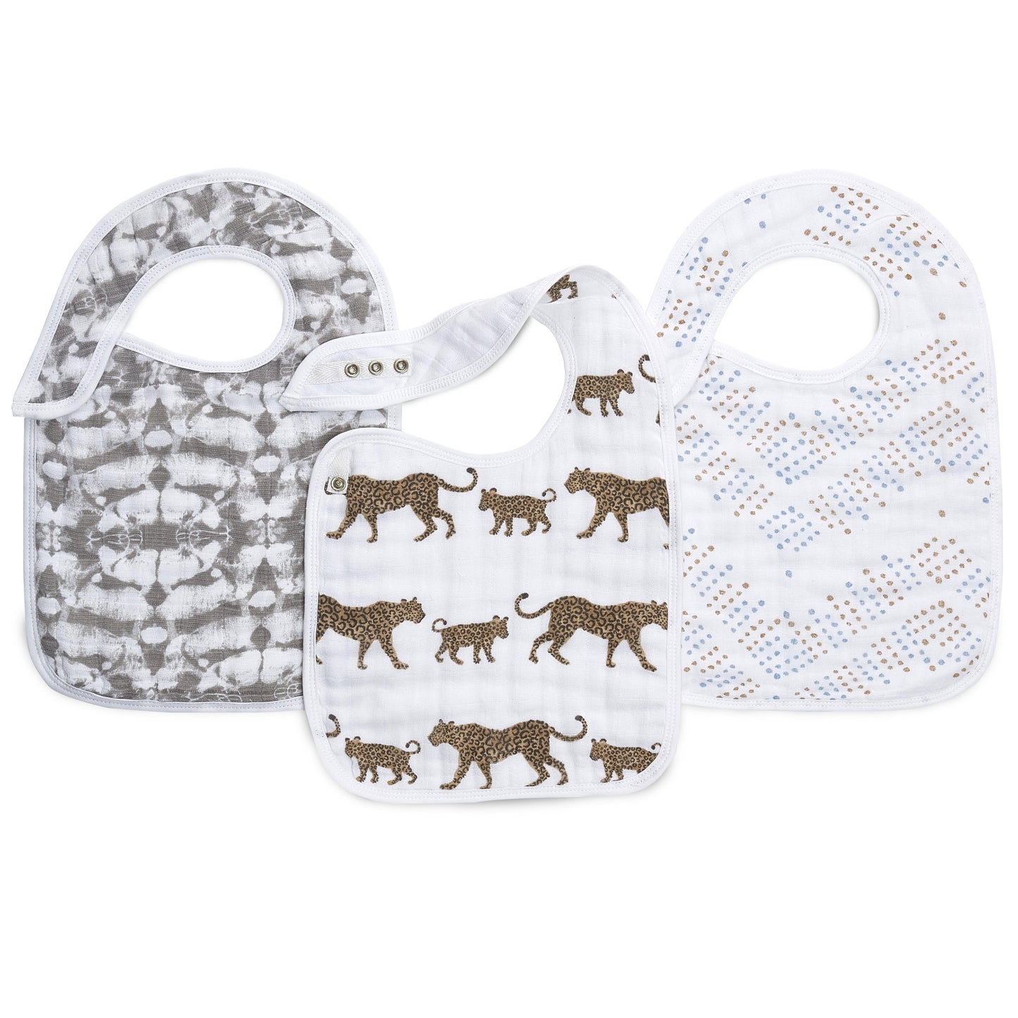 aden+anais hear me roar 3 pack classic snap bibs