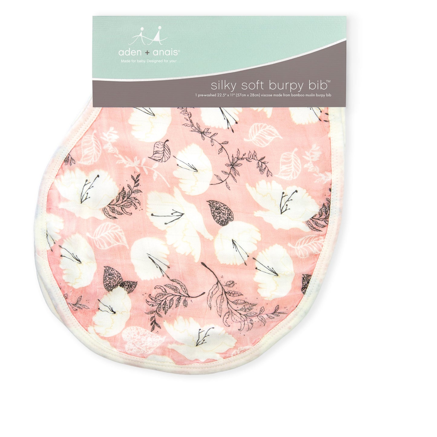 pretty petals silky soft bamboo burpy bib
