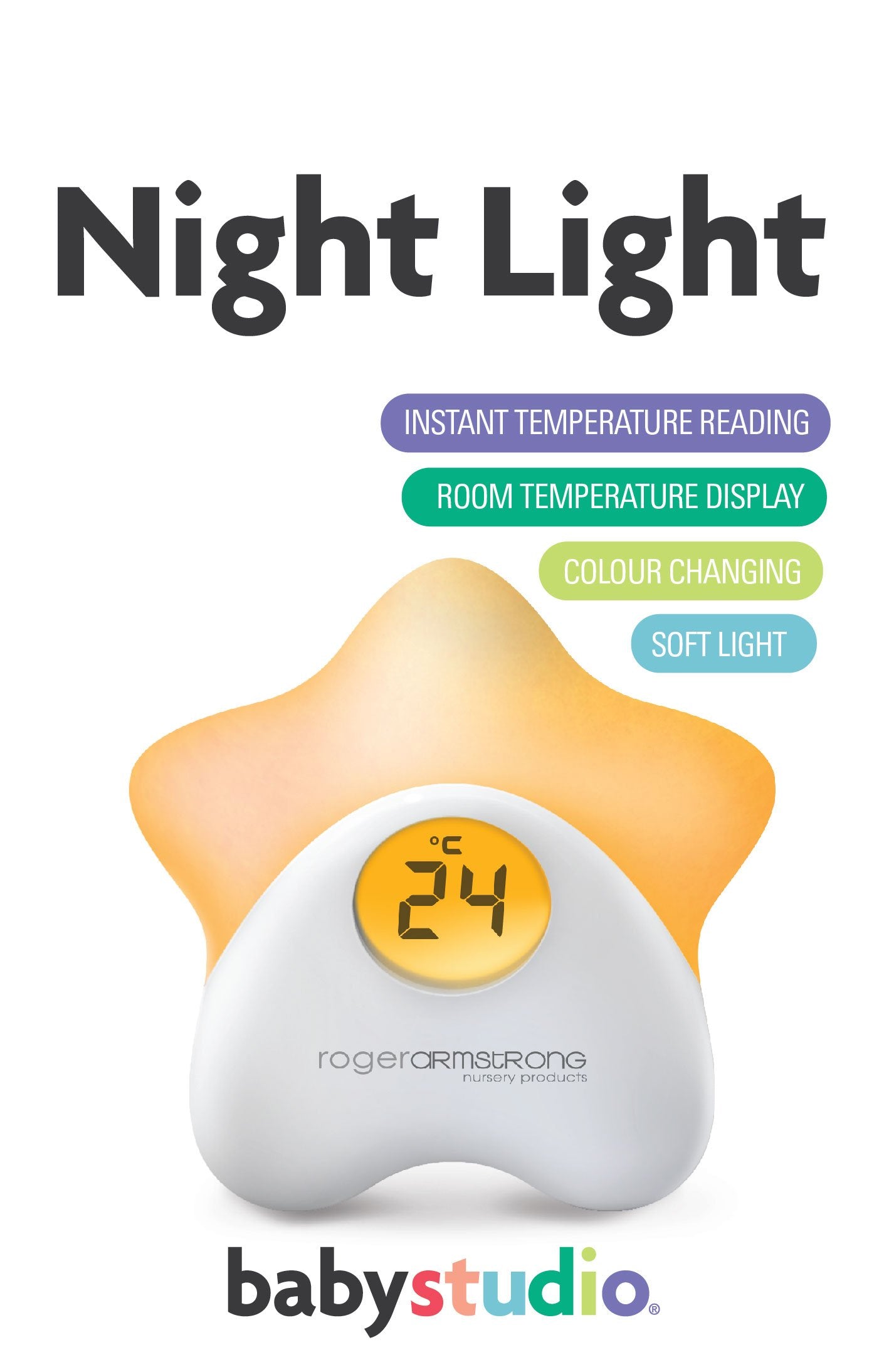 Sleep Easy Star Night Light and Room Temperature Reading