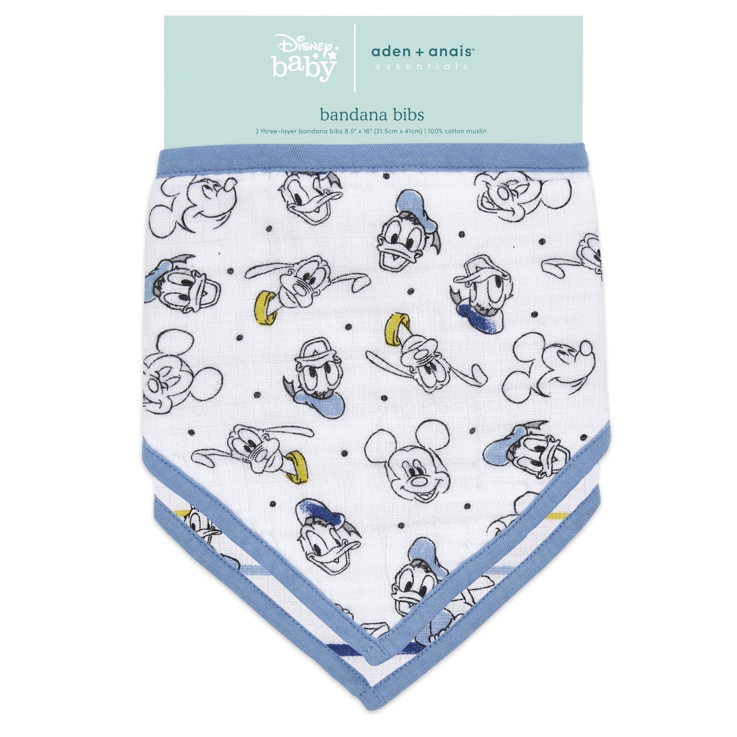 aden+anais essentials DISNEY Mickey 2 pack bandana bibs