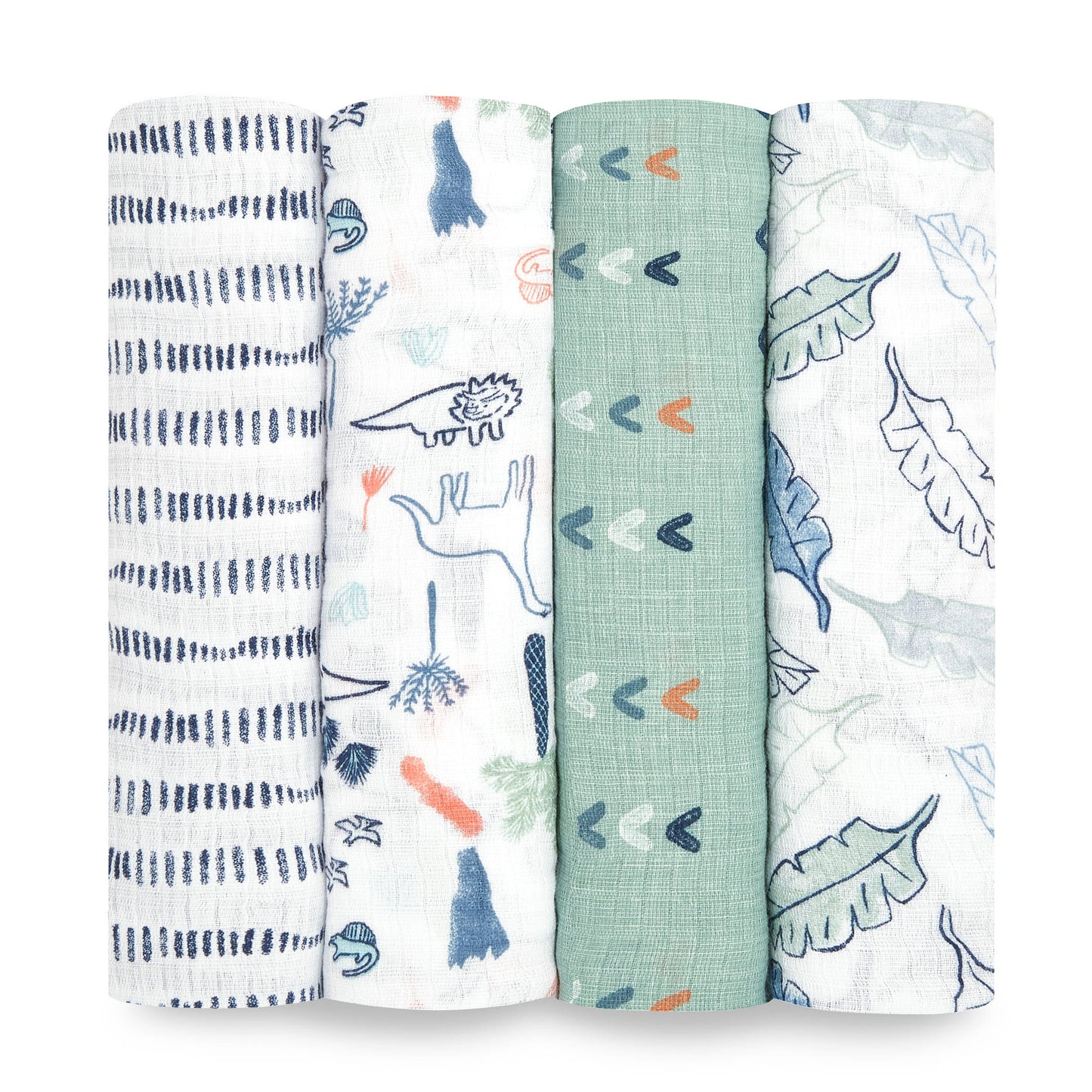 aden+anais essentials dinotime 4 pack muslin swaddles