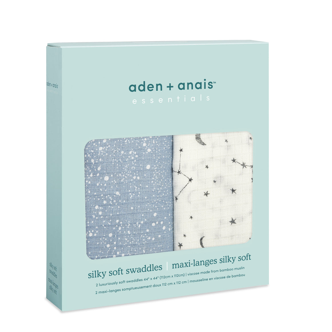 aden+anais essentials cosmic 2 pack bamboo silky soft swaddles