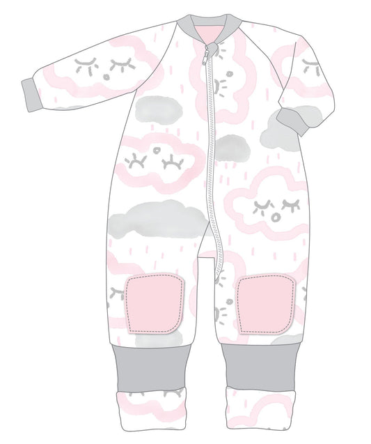 Warmies 12-24m Cotton With Arms 3.0 TOG CLOUDS PINK