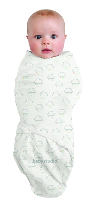 SWADDLEWRAP COTTON (Small 0-3 months) CLOUDS Grey