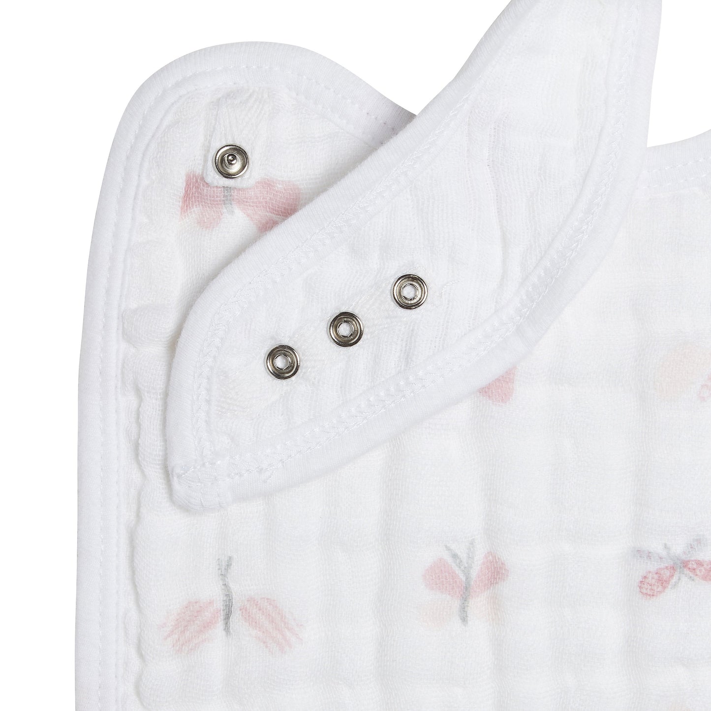 lovely reverie muslin adjustable snap bibs 3-pack