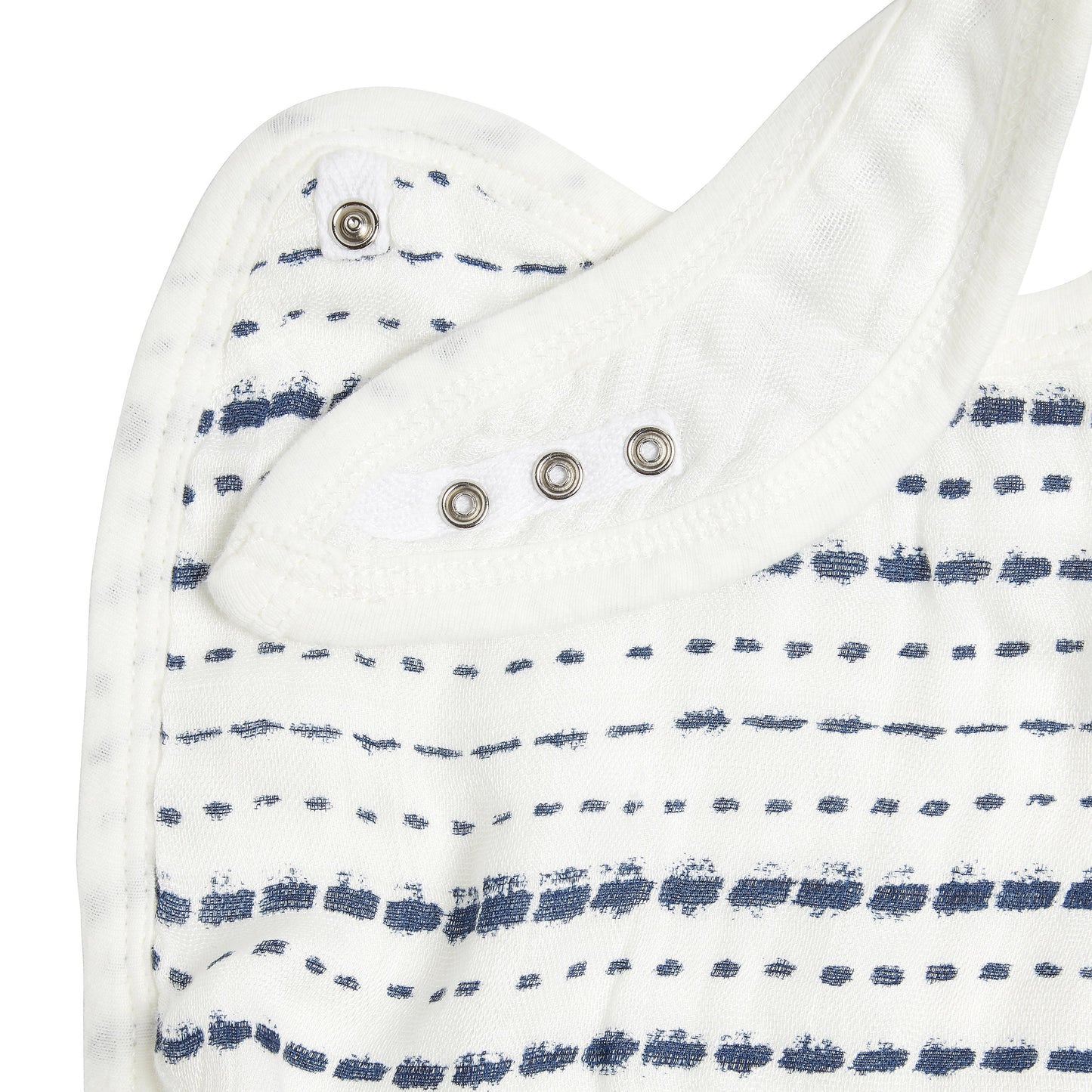 indigo silky soft bamboo muslin snap bibs 3-pack