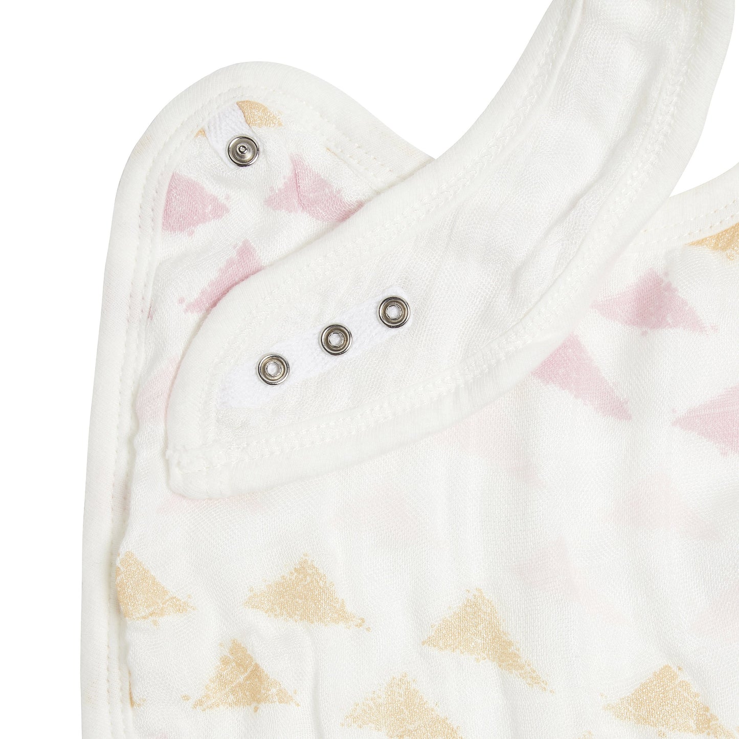 primrose birch metallic silky soft bamboo muslin snap bibs 3-pack